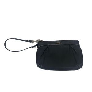 Coach Black Leather Wristlet Clutch Zipper Handbag